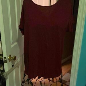 LOFT Rich Burgundy Short Sleeve Tee